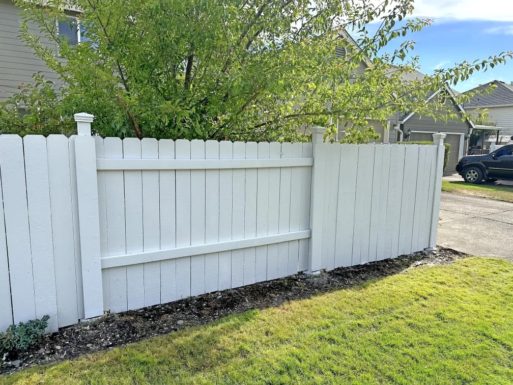 Fence after repair and paint by PaintitRightPro